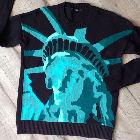 Tibi Sweaters - TIBI Statue of Liberty intarsia cotton sweater